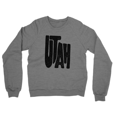 Utah State Shape Text Midweight French Terry Crewneck Sweatshirt-Allegiant Goods Co. Vintage Sports Apparel