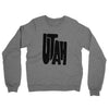 Utah State Shape Text Midweight French Terry Crewneck Sweatshirt-Graphite Heather-Allegiant Goods Co. Vintage Sports Apparel