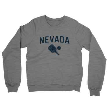 Nevada Pickleball Midweight French Terry Crewneck Sweatshirt-Graphite Heather-Allegiant Goods Co. Vintage Sports Apparel