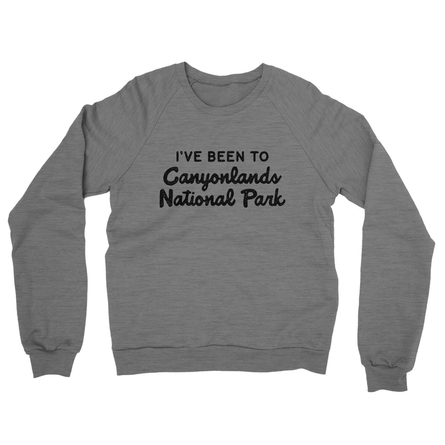 I've Been To Canyonlands National Park Midweight French Terry Crewneck Sweatshirt-Graphite Heather-Allegiant Goods Co. Vintage Sports Apparel