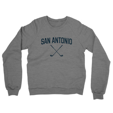 San Antonio Golf Midweight French Terry Crewneck Sweatshirt-Graphite Heather-Allegiant Goods Co. Vintage Sports Apparel