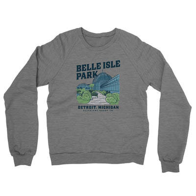 Belle Isle Park Midweight French Terry Crewneck Sweatshirt-Graphite Heather-Allegiant Goods Co. Vintage Sports Apparel
