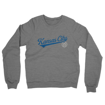 Kansas City Vintage Script Midweight French Terry Crewneck Sweatshirt-Allegiant Goods Co. Vintage Sports Apparel