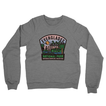 Everglades National Park Badge Midweight French Terry Crewneck Sweatshirt-Allegiant Goods Co. Vintage Sports Apparel