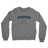 Sheboygan Golf Midweight French Terry Crewneck Sweatshirt-Graphite Heather-Allegiant Goods Co. Vintage Sports Apparel