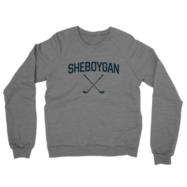 Sheboygan Golf Midweight French Terry Crewneck Sweatshirt-Graphite Heather-Allegiant Goods Co. Vintage Sports Apparel