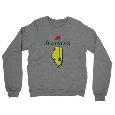 Illinois Golf Midweight French Terry Crewneck Sweatshirt-Graphite Heather-Allegiant Goods Co. Vintage Sports Apparel