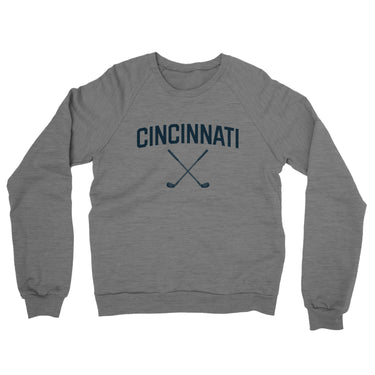 Cincinnati Golf Midweight French Terry Crewneck Sweatshirt-Graphite Heather-Allegiant Goods Co. Vintage Sports Apparel