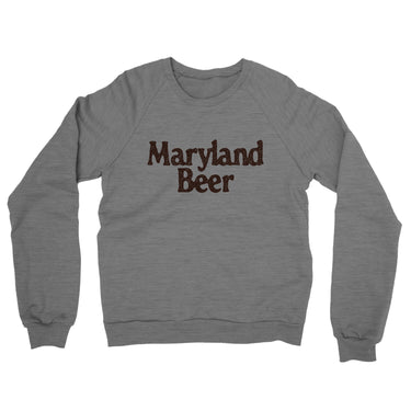 Maryland Beer Midweight French Terry Crewneck Sweatshirt-Graphite Heather-Allegiant Goods Co. Vintage Sports Apparel