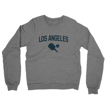 Los Angeles Pickleball Midweight French Terry Crewneck Sweatshirt-Graphite Heather-Allegiant Goods Co. Vintage Sports Apparel