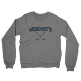 Massachusetts Golf Midweight French Terry Crewneck Sweatshirt-Graphite Heather-Allegiant Goods Co. Vintage Sports Apparel