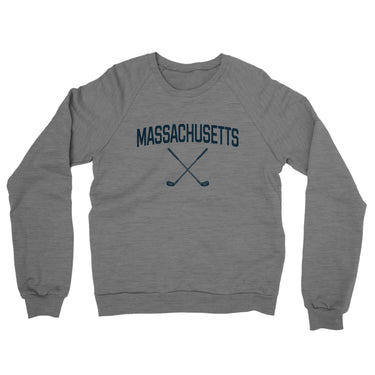 Massachusetts Golf Midweight French Terry Crewneck Sweatshirt-Graphite Heather-Allegiant Goods Co. Vintage Sports Apparel