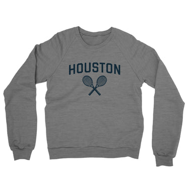 Houston Tennis Midweight French Terry Crewneck Sweatshirt-Graphite Heather-Allegiant Goods Co. Vintage Sports Apparel