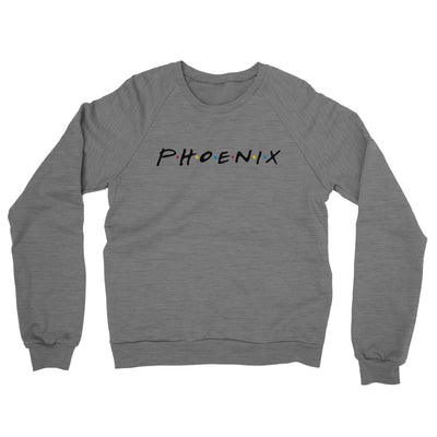 Phoenix Friends Midweight French Terry Crewneck Sweatshirt-Graphite Heather-Allegiant Goods Co. Vintage Sports Apparel