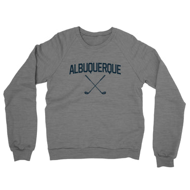 Albuquerque Golf Midweight French Terry Crewneck Sweatshirt-Graphite Heather-Allegiant Goods Co. Vintage Sports Apparel