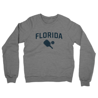 Florida Pickleball Midweight French Terry Crewneck Sweatshirt-Graphite Heather-Allegiant Goods Co. Vintage Sports Apparel