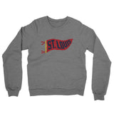 St Louis Pennant Midweight French Terry Crewneck Sweatshirt-Graphite Heather-Allegiant Goods Co. Vintage Sports Apparel