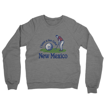 I Have A Tee Time In New Mexico Midweight French Terry Crewneck Sweatshirt-Graphite Heather-Allegiant Goods Co. Vintage Sports Apparel