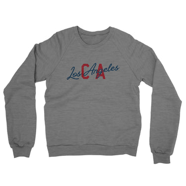 Los Angeles Ca Overprinted Midweight French Terry Crewneck Sweatshirt-Allegiant Goods Co. Vintage Sports Apparel