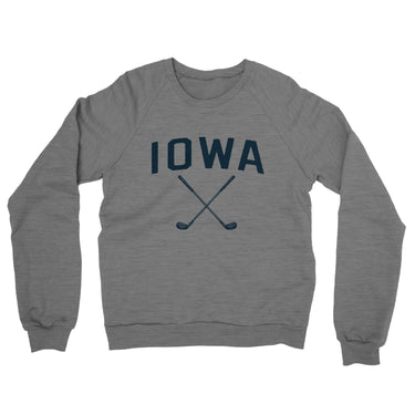 Iowa Golf Midweight French Terry Crewneck Sweatshirt-Graphite Heather-Allegiant Goods Co. Vintage Sports Apparel