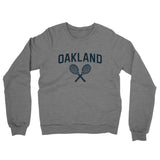 Oakland Tennis Midweight French Terry Crewneck Sweatshirt-Graphite Heather-Allegiant Goods Co. Vintage Sports Apparel