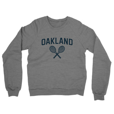 Oakland Tennis Midweight French Terry Crewneck Sweatshirt-Graphite Heather-Allegiant Goods Co. Vintage Sports Apparel