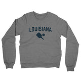 Louisiana Pickleball Midweight French Terry Crewneck Sweatshirt-Graphite Heather-Allegiant Goods Co. Vintage Sports Apparel