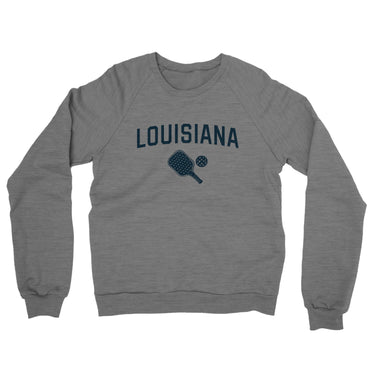 Louisiana Pickleball Midweight French Terry Crewneck Sweatshirt-Graphite Heather-Allegiant Goods Co. Vintage Sports Apparel