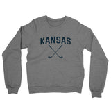 Kansas Golf Midweight French Terry Crewneck Sweatshirt-Graphite Heather-Allegiant Goods Co. Vintage Sports Apparel