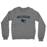 Michigan Pickleball Midweight French Terry Crewneck Sweatshirt-Graphite Heather-Allegiant Goods Co. Vintage Sports Apparel