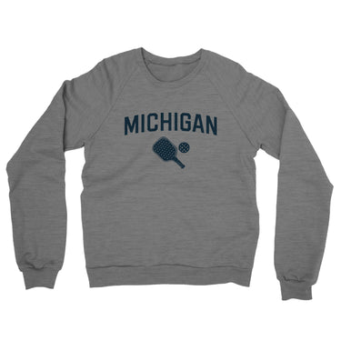 Michigan Pickleball Midweight French Terry Crewneck Sweatshirt-Graphite Heather-Allegiant Goods Co. Vintage Sports Apparel