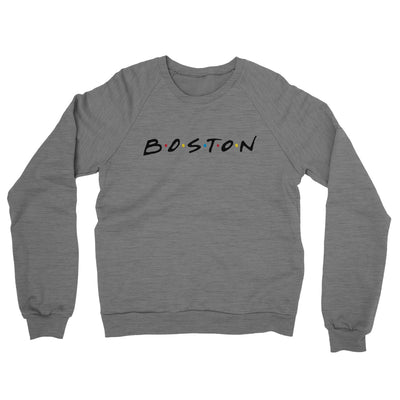 Boston Friends Midweight French Terry Crewneck Sweatshirt-Graphite Heather-Allegiant Goods Co. Vintage Sports Apparel