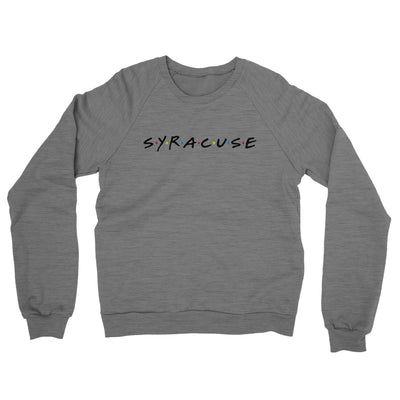 Syracuse Friends Midweight French Terry Crewneck Sweatshirt-Graphite Heather-Allegiant Goods Co. Vintage Sports Apparel