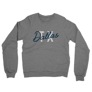 Dallas Tx Overprinted Midweight French Terry Crewneck Sweatshirt-Allegiant Goods Co. Vintage Sports Apparel