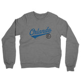 Orlando Vintage Script Midweight French Terry Crewneck Sweatshirt-Graphite Heather-Allegiant Goods Co. Vintage Sports Apparel
