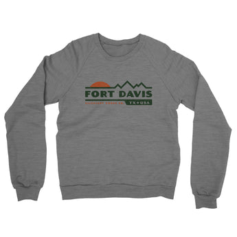 Fort Davis Mountain Sunset Midweight French Terry Crewneck Sweatshirt-Graphite Heather-Allegiant Goods Co. Vintage Sports Apparel