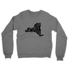 New York State Shape Text Midweight French Terry Crewneck Sweatshirt-Graphite Heather-Allegiant Goods Co. Vintage Sports Apparel
