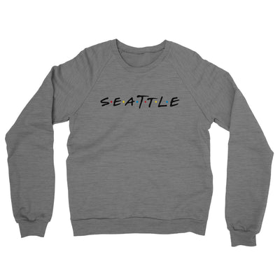 Seattle Friends Midweight French Terry Crewneck Sweatshirt-Graphite Heather-Allegiant Goods Co. Vintage Sports Apparel