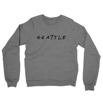 Seattle Friends Midweight French Terry Crewneck Sweatshirt-Graphite Heather-Allegiant Goods Co. Vintage Sports Apparel