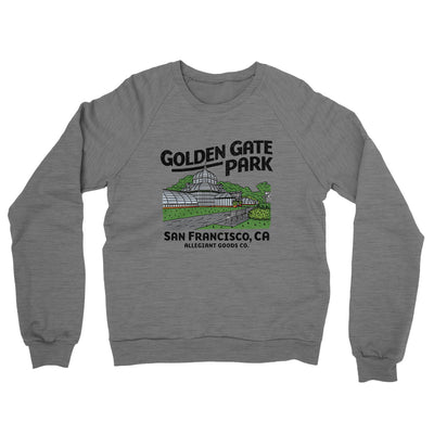 Golden Gate Park Midweight French Terry Crewneck Sweatshirt-Graphite Heather-Allegiant Goods Co. Vintage Sports Apparel