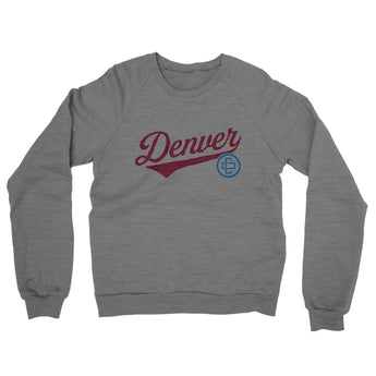 Denver Vintage Script Midweight French Terry Crewneck Sweatshirt-Allegiant Goods Co. Vintage Sports Apparel