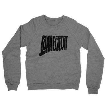 Connecticut State Shape Text Midweight French Terry Crewneck Sweatshirt-Allegiant Goods Co. Vintage Sports Apparel