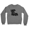 Louisiana State Shape Text Midweight French Terry Crewneck Sweatshirt-Graphite Heather-Allegiant Goods Co. Vintage Sports Apparel