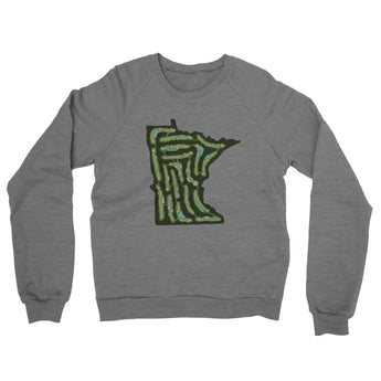 Minnesota Golf Course Midweight French Terry Crewneck Sweatshirt-Graphite Heather-Allegiant Goods Co. Vintage Sports Apparel