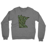 Minnesota Golf Course Midweight French Terry Crewneck Sweatshirt-Graphite Heather-Allegiant Goods Co. Vintage Sports Apparel