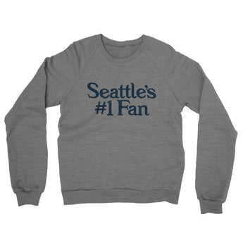 Seattle's Number 1 Fan Midweight French Terry Crewneck Sweatshirt-Allegiant Goods Co. Vintage Sports Apparel