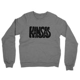 Kansas State Shape Text Midweight French Terry Crewneck Sweatshirt-Allegiant Goods Co. Vintage Sports Apparel