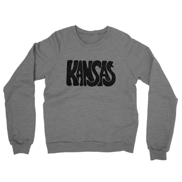 Kansas State Shape Text Midweight French Terry Crewneck Sweatshirt-Allegiant Goods Co. Vintage Sports Apparel