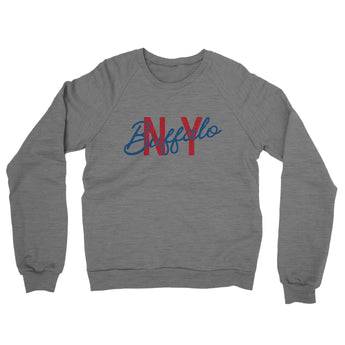 Buffalo Ny Overprinted Midweight French Terry Crewneck Sweatshirt-Allegiant Goods Co. Vintage Sports Apparel