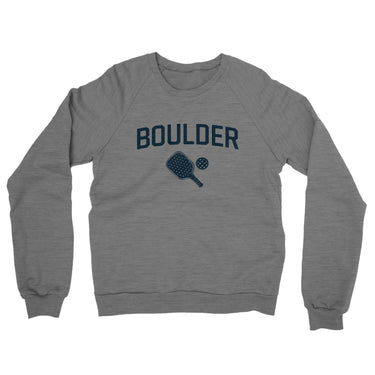 Boulder Pickleball Midweight French Terry Crewneck Sweatshirt-Graphite Heather-Allegiant Goods Co. Vintage Sports Apparel